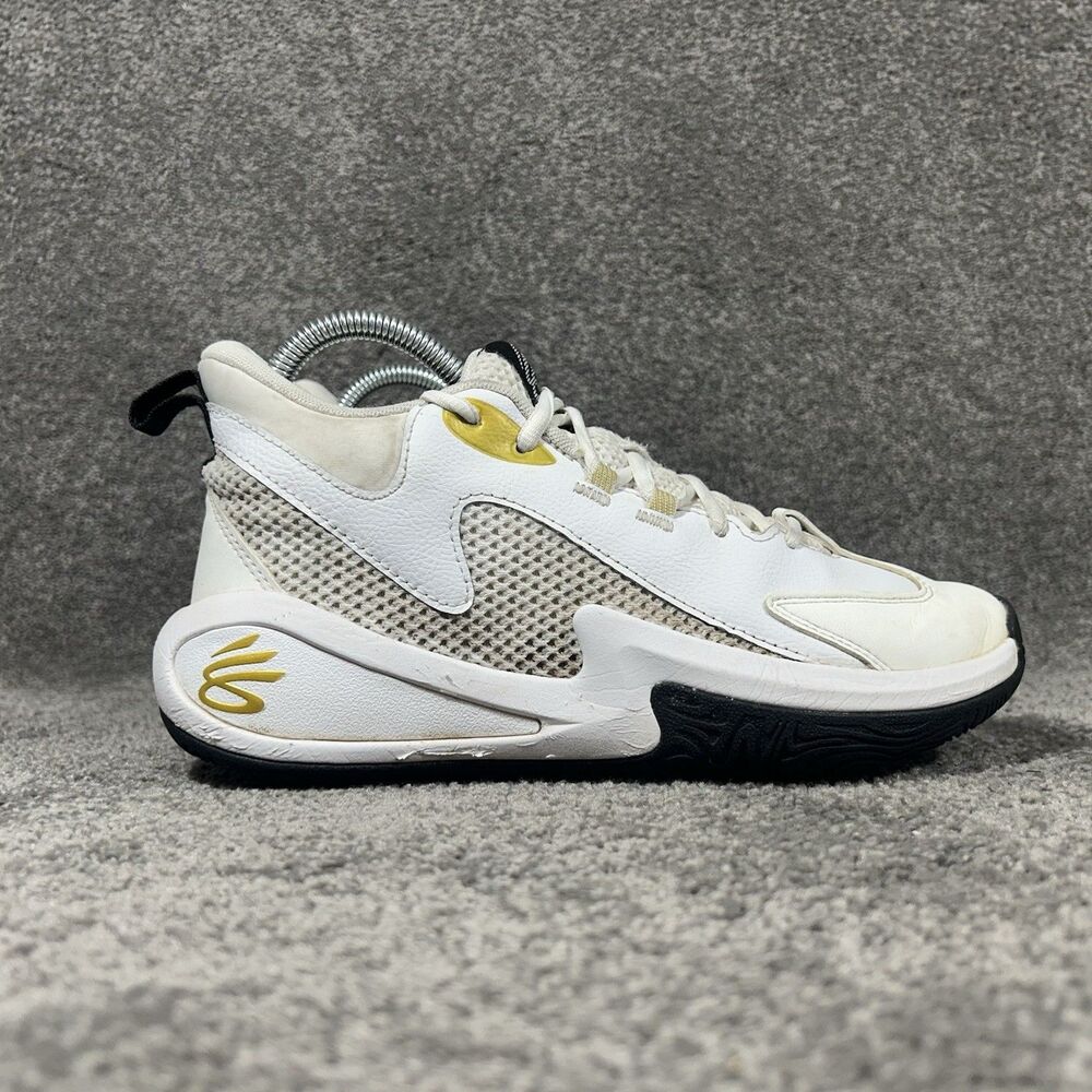 Under Armour Stephen Curry 3Z 25 SDE Kids Size 6.5Y White Basketball Shoes Used